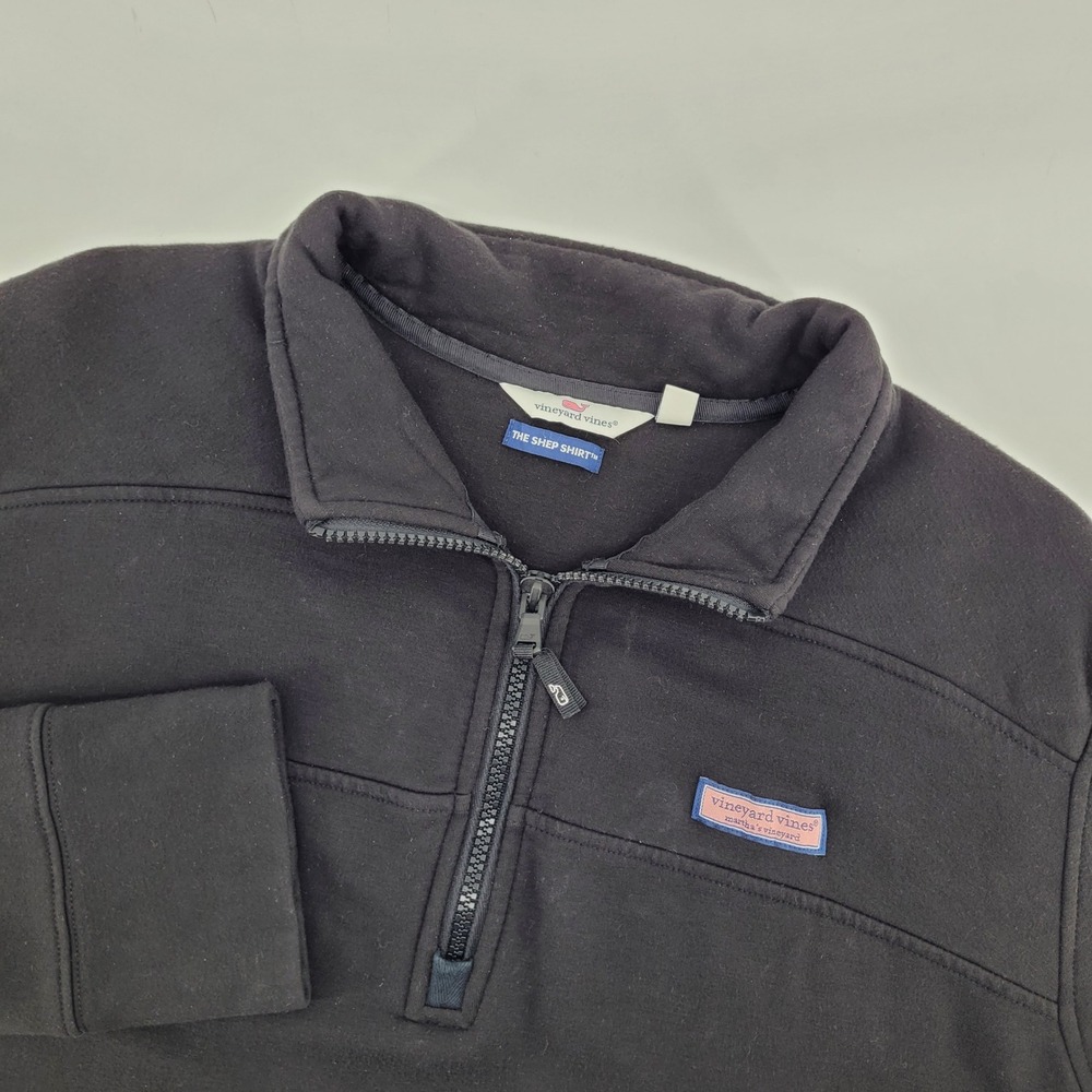 Vineyard Vines The Shep Shirt Mens 2XL Black Quarter Zip Pullover Sweatshirt
